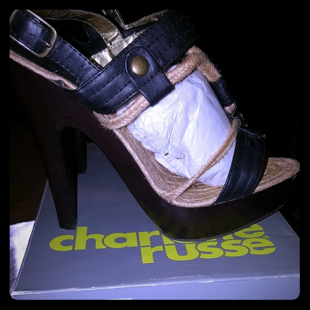 Charlotte Russe Black and tan 5 inch heels.